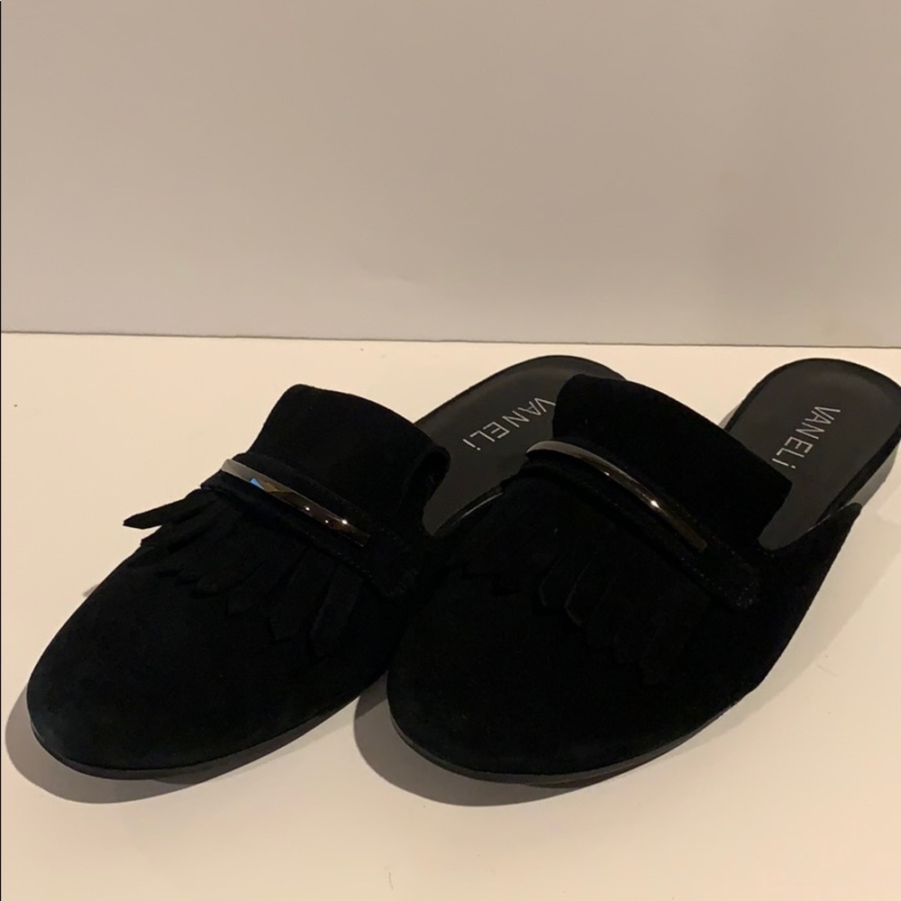 Vaneli Black Suede Slipper Flat